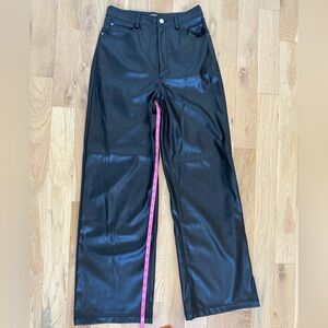 Vegan leather high rise dad pant